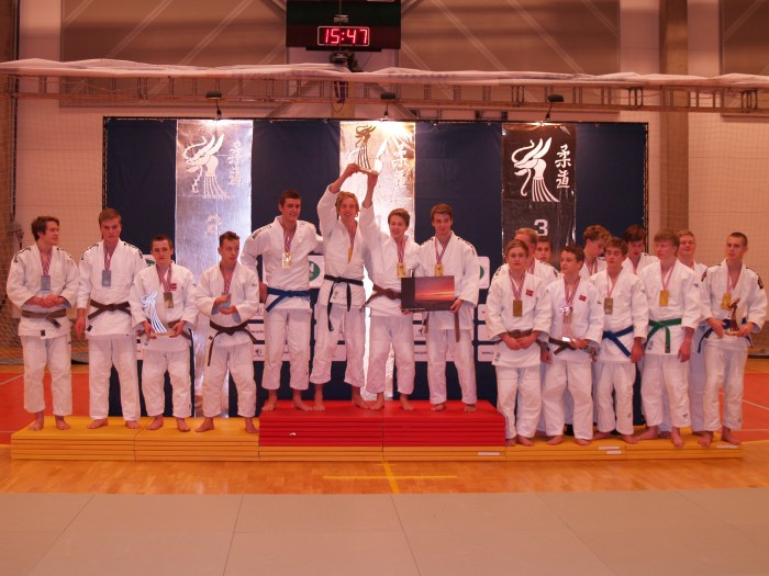 U20H: Gull Levanger JK, sølv Ippon JK 1. bronse Sandnes JK og Ippon JK 2