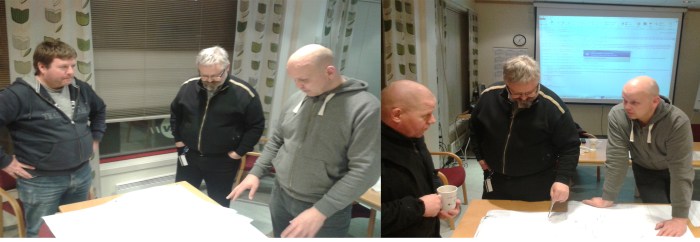 13.2.2013: Fra ett av mange møter i arbeid med søknad om idrettsfunksjonell forhåndsgodgjenning. Ragnar Norum, Alf Birger Rostad, Tore Brenne og Lars Erik Bjørås.