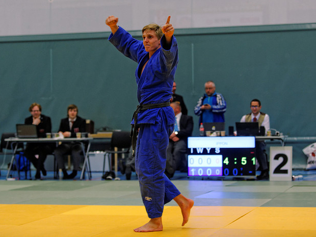 Henrik Reitan tatt ut til EM. Her jubler han etter seier i Åpent TM i mai. Foto: Christian Wolff.